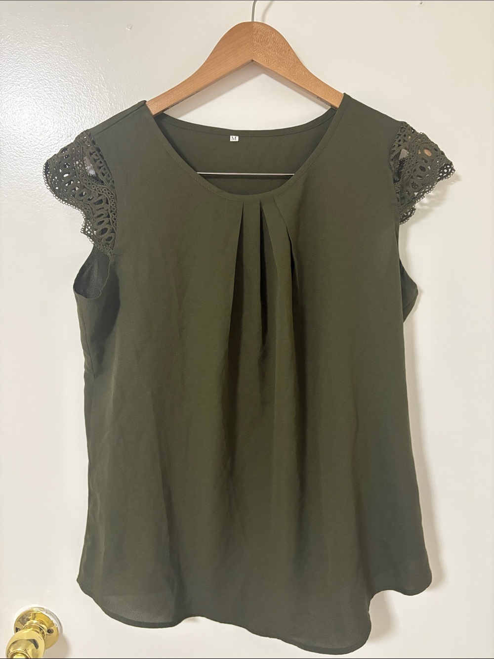 SHEIN Olive Green Lace Cap Sleeve Camisole